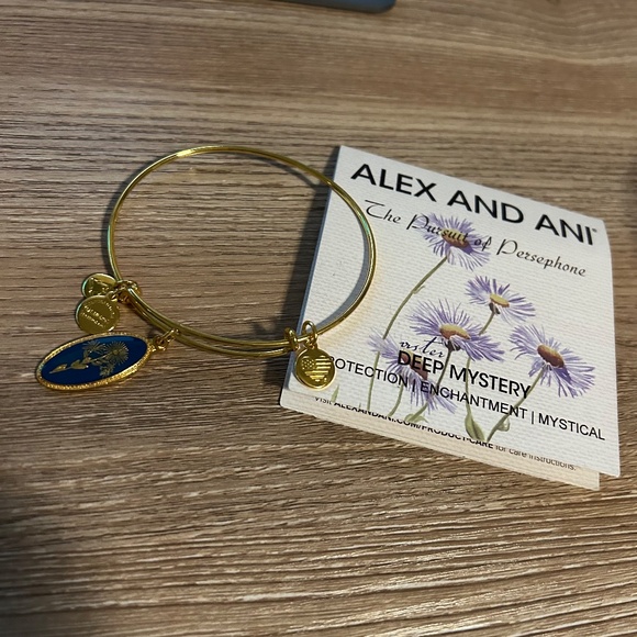 Alex and Ani Aster Flower Gold Bangle Bracelet - Picture 9 of 10